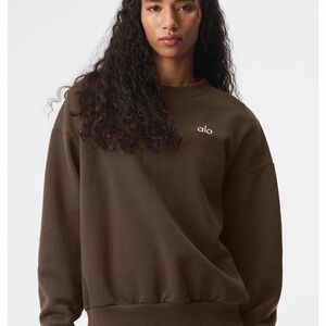 Alo Accolade Crewneck Sweatshirt in Espesso